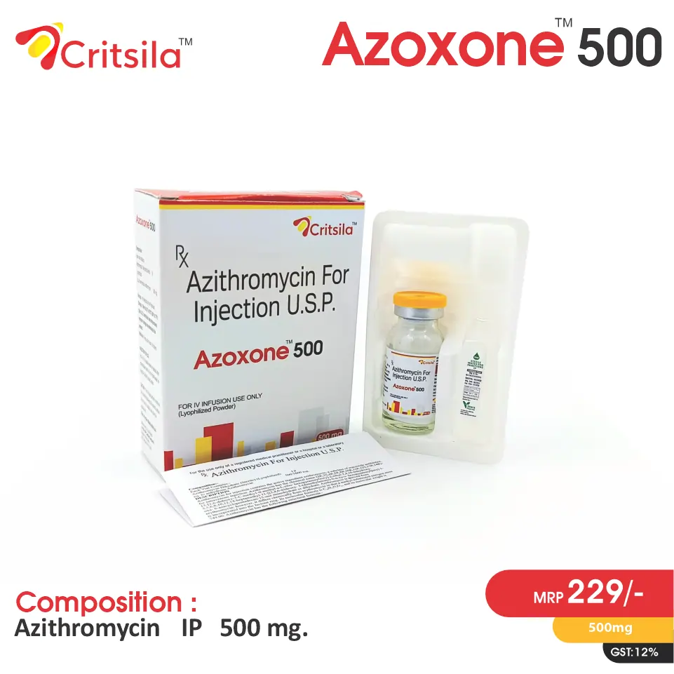 Azithromycin 500mg Injection at Best Price in PCD Pharma Franchise for Antibiotic and Bacterial Infections, Respiratory Infections